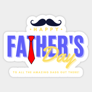 Elegant Father's Day Tribute with Mustache and Tie Sticker